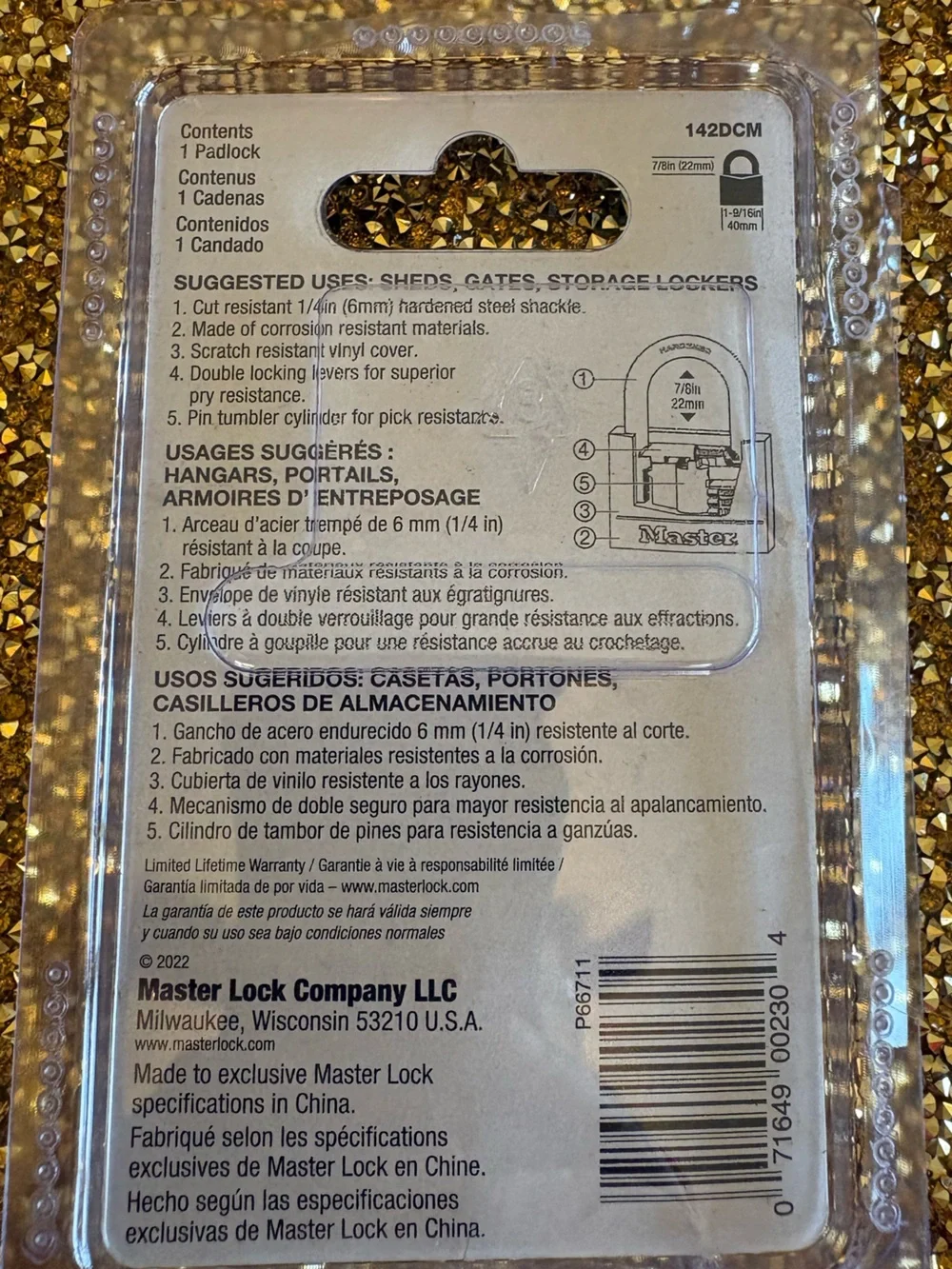 Master Lock NWT Blue Steel Padlock with 2 Keys